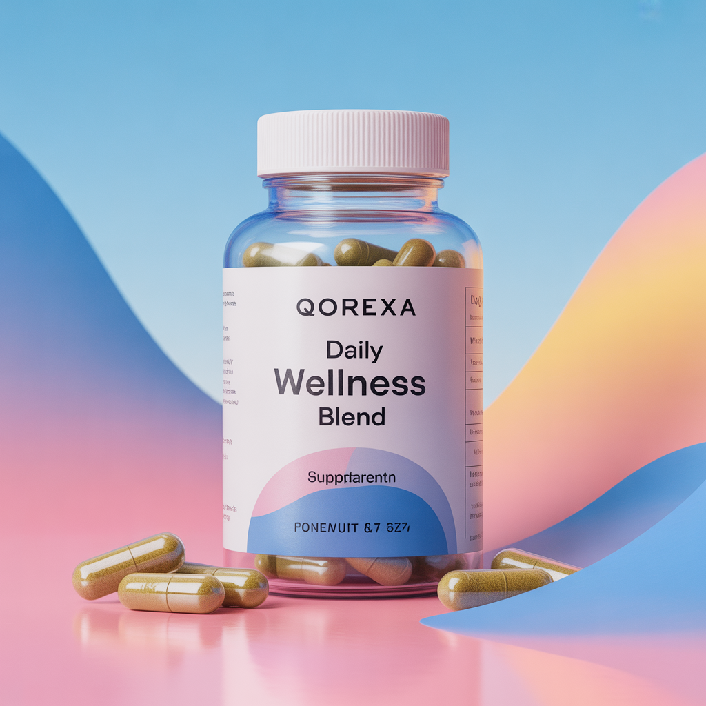 Qorexa supplement bottle with daily wellness blend